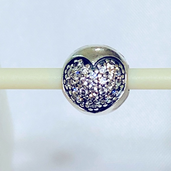 Pandora Pave Heart Clip Charm - Picture 2 of 4